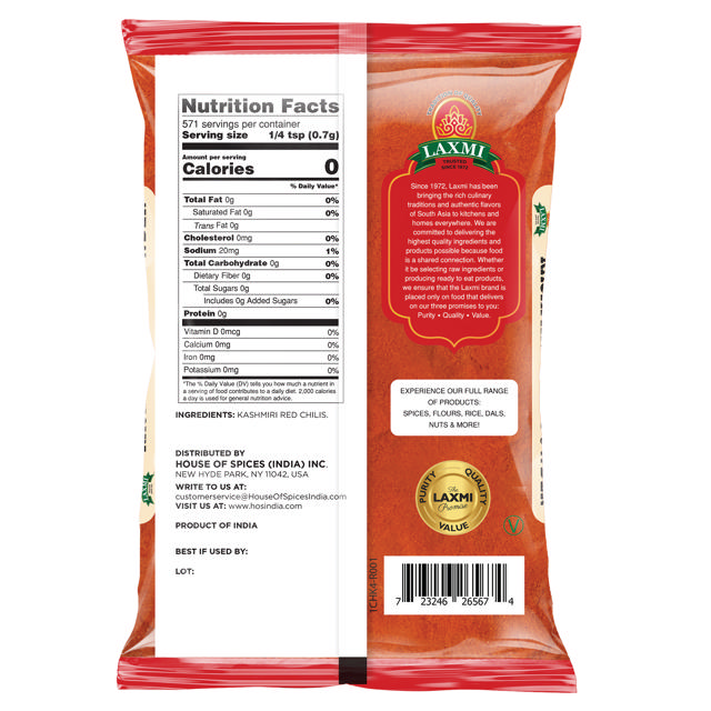 LX. KASHMIRI CHILI POWDER 20X400 GM (NONGMO)