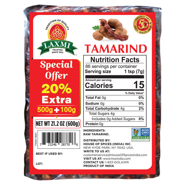 LX. TAMARIND SEEDLESS (SLAB) 25X600GM(20% EXT)