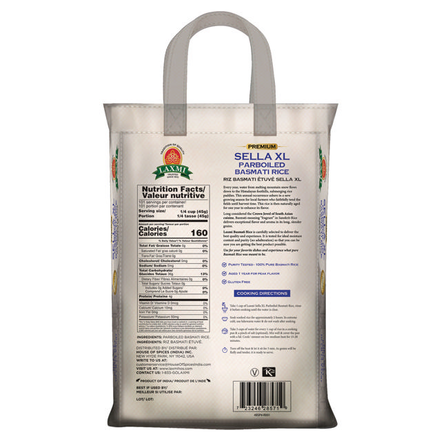 LX. SELLA XL PARBLD BASMATI RICE 4X10 LB (NONGMO)