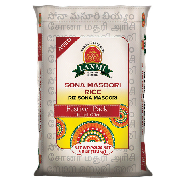 LX. SONA MASOORI RICE 40 LB (FESTIVAL PACK)