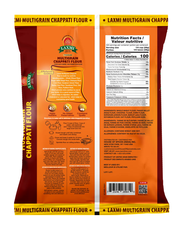 LX. MULTIGRAIN CHAPATI FLOUR 2X20 LB (NONGMO)