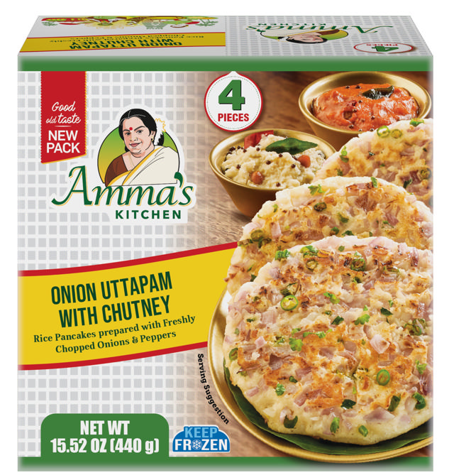 AK. ONION UTTAPAM WITH CHUTNEY (4PCS) 12X440GM[PS]