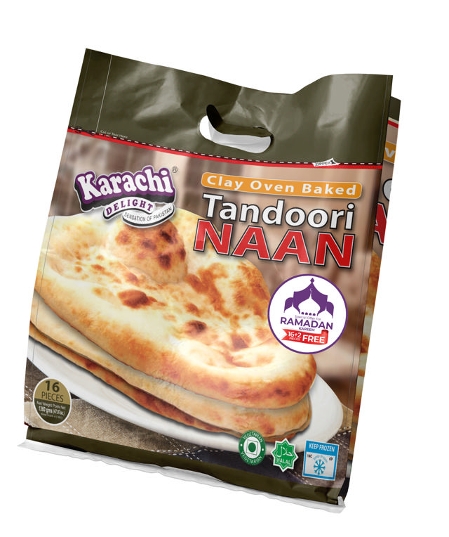 K.D TANDOORI NAAN BULK PACK 8X16X85 GM