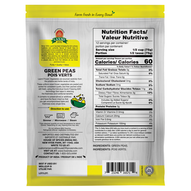 LX. FROZEN INDIAN BLK GREEN PEAS 8X908 GM (NONGMO)