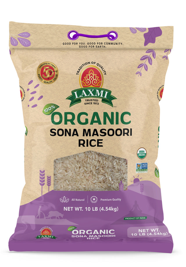 LX. ORGANIC SONA MASOORI BROWN RICE 4X10 LB