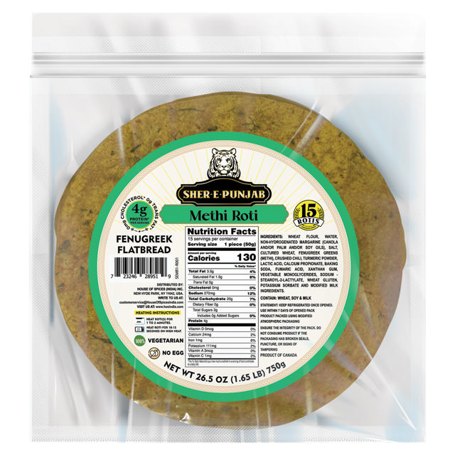 SHER-E-PUNJAB METHI ROTI 10X15X50 GM